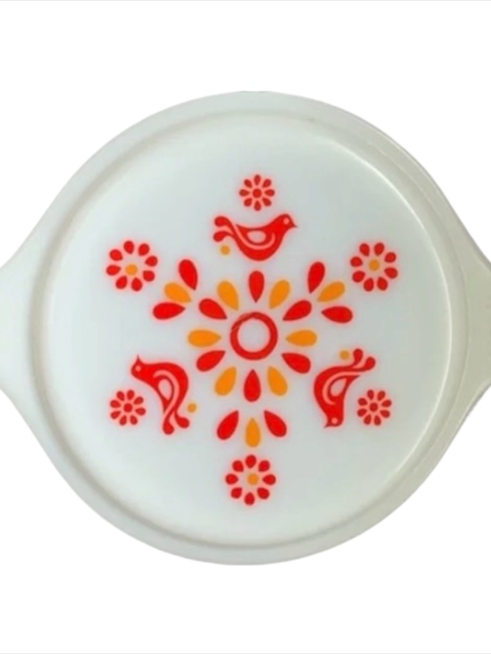 Vintage Pyrex Friendship Casserole Milk Glass Lid